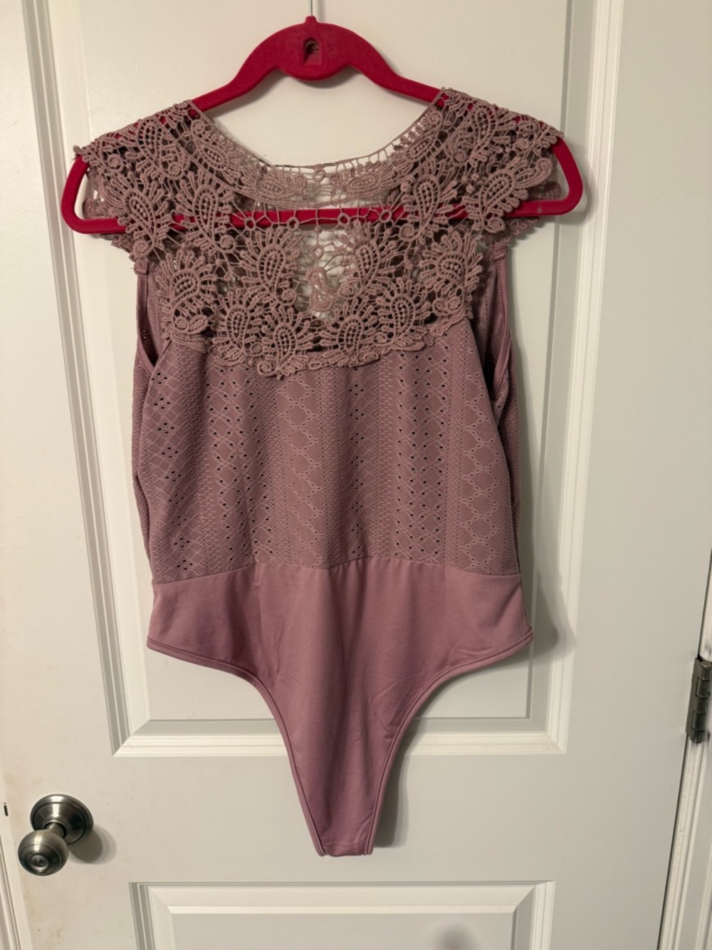 Lace-Detail Sleeveless Bodysuit in Dusty Rose

NWOT never worn - Picture 3 of 5